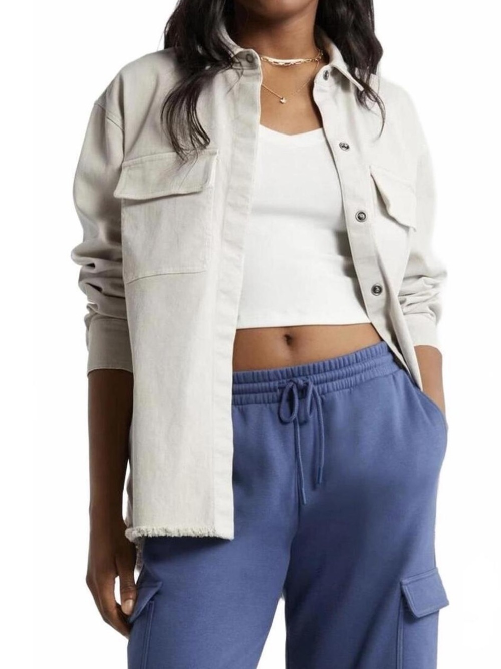 bp Light Gray Utility Jacket with Flap Pockets